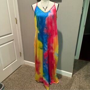 Vibrant Tie-Dye Maxi Dress